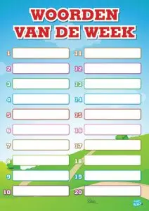 Poster Woordenvan de Week educatieve lesposters voor in de klas of thuis