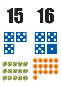 Getallen-15-16-poster in de klas getallenlijn educatieve posters voor klas of thuis