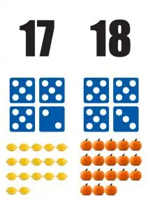 Getallen-17-18 poster educatieve posters voor klas of thuis