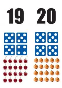 Getallen lijn poster 19-20 educatieve posters voor klas of thuis