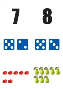 Getallen-7-8-poster in de klas getallenlijn