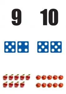 Getallen-9-10-poster in de klas getallenlijn