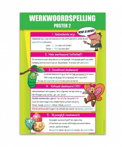 Poster in de klas Werkwoordspelling 2 educatieve posters voor klas of thuis