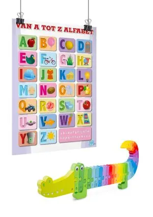Combipakket Alfabetposter + Alfabetkrokodil