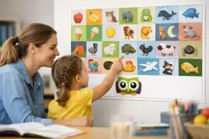 Alfabet poster leren lezen in de praktijk